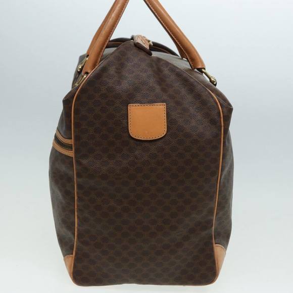 CELINE Macadam Canvas Boston Bag PVC Leather Brown Auth mr364 - Picture 3 of 16